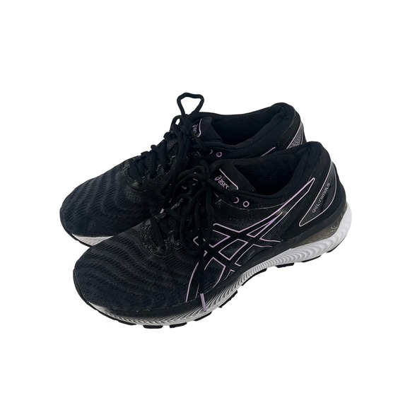 Asics Gel Nimbus 22 Running Shoes Black Purple Women's Size 9 Sneakers - Picture 1 of 6